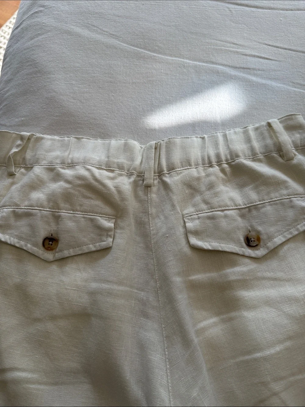 White linen wide linen pant size small